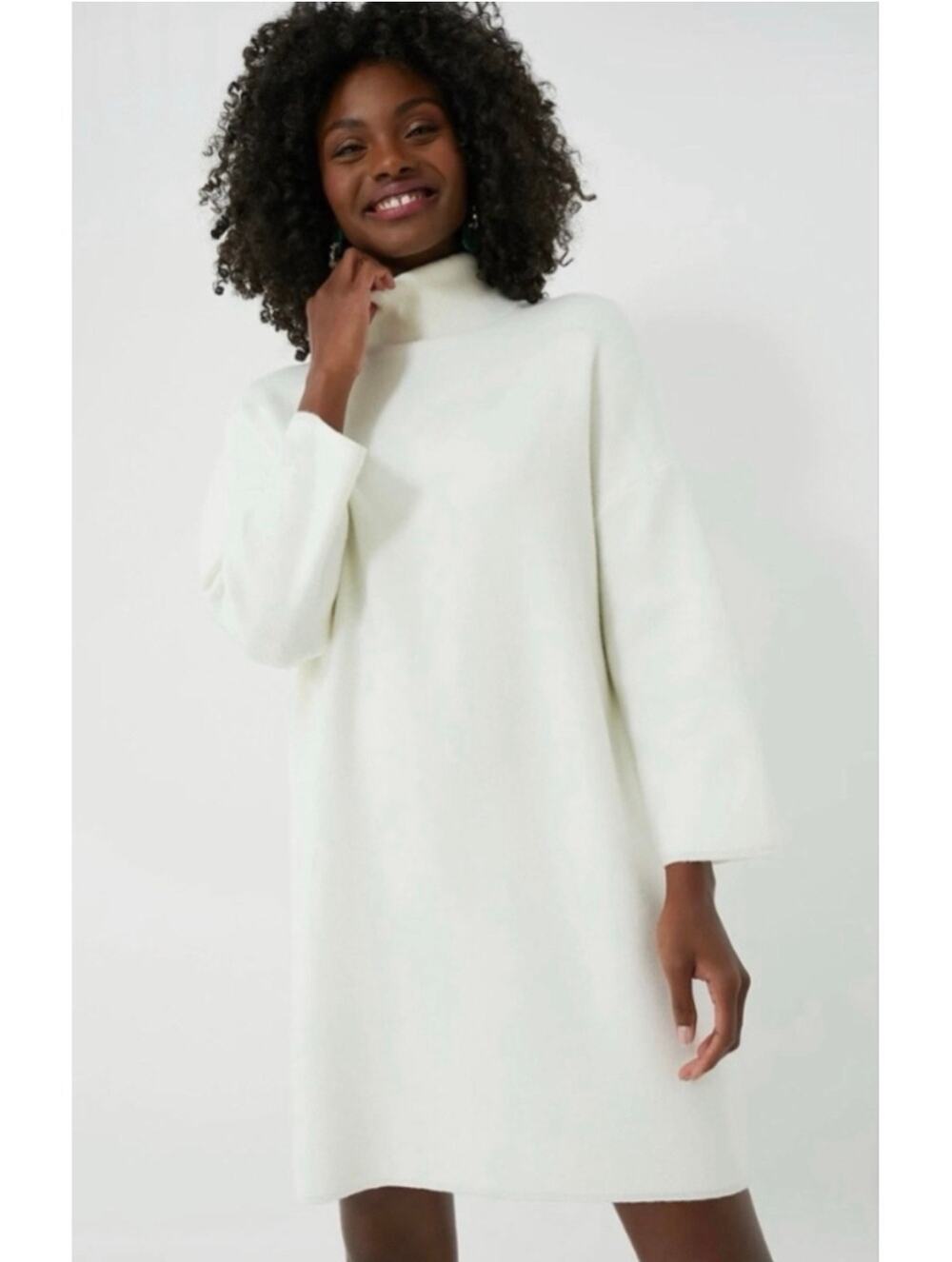 Pomander Place Tuckernuck Vivienne Turtleneck Knit Sweater Dress Winter White